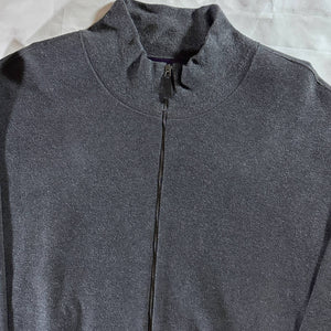 Ralph Lauren Purple Label Grey Knit Zip-Up Sweater