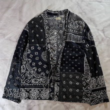 Load image into Gallery viewer, Kapital Kakashi Black Paisley Patchwork Kimono Shirt