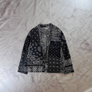 Kapital Kakashi Black Paisley Patchwork Kimono Shirt