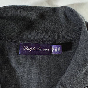 Ralph Lauren Purple Label Grey Knit Zip-Up Sweater