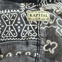 Load image into Gallery viewer, Kapital Kakashi Black Paisley Patchwork Kimono Shirt