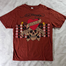 Load image into Gallery viewer, Don Ed Hardy Love Kills Slowly Orange Graphic Tee