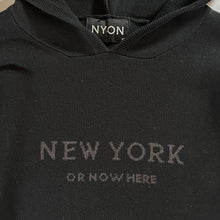 Load image into Gallery viewer, New York Or Nowhere Knit Black Text Logo Hoodie