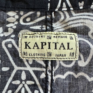 Kapital Kakashi Black Paisley Patchwork Kimono Shirt