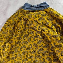 Load image into Gallery viewer, Stussy Yellow Paisley Denim Collar Rugby Shirt