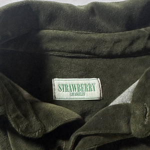 Strawberry Olive Velour Rugby Shirt