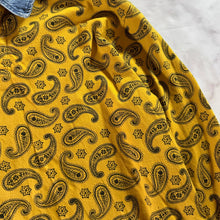 Load image into Gallery viewer, Stussy Yellow Paisley Denim Collar Rugby Shirt