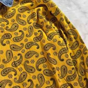 Stussy Yellow Paisley Denim Collar Rugby Shirt