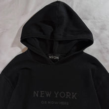 Load image into Gallery viewer, New York Or Nowhere Knit Black Text Logo Hoodie