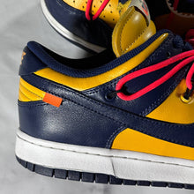 Load image into Gallery viewer, Off-White x Nike Dunk Low Michigan Navy/Gold